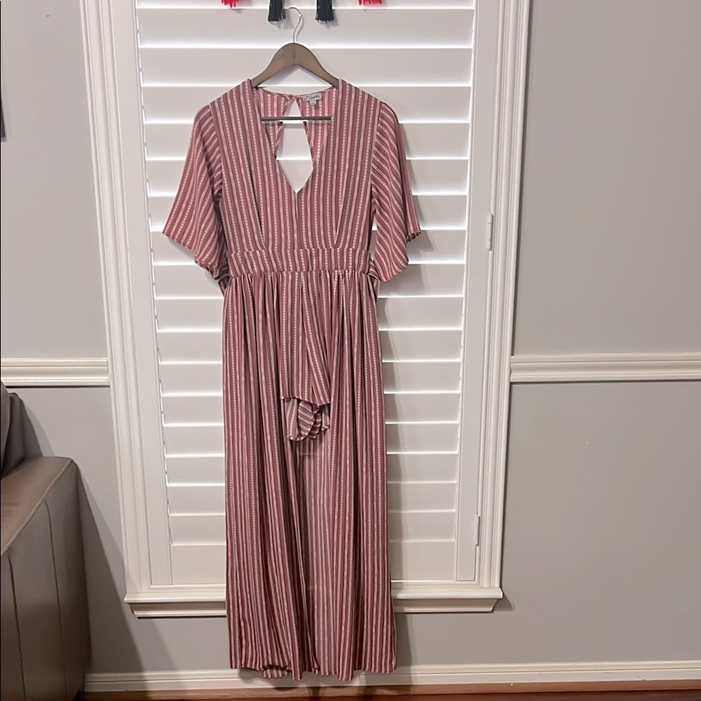 Striped Pink Maxi Dress